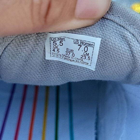 Vans Flour Shop Silver Sparkle Rainbow shoes size 7 - Picture 5 of 8